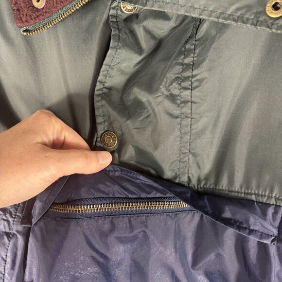 Vintage Mens 1/4 Zip Blue Green Pull Over Fleece Lined Wind Breaker Jacket Large - Picture 5 of 9